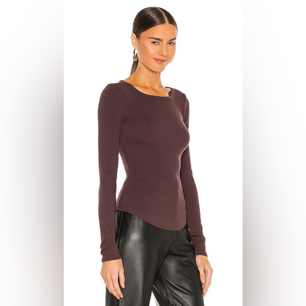 Lovers + Friends‎ Chocolate Fitted Long Sleeve Top size small